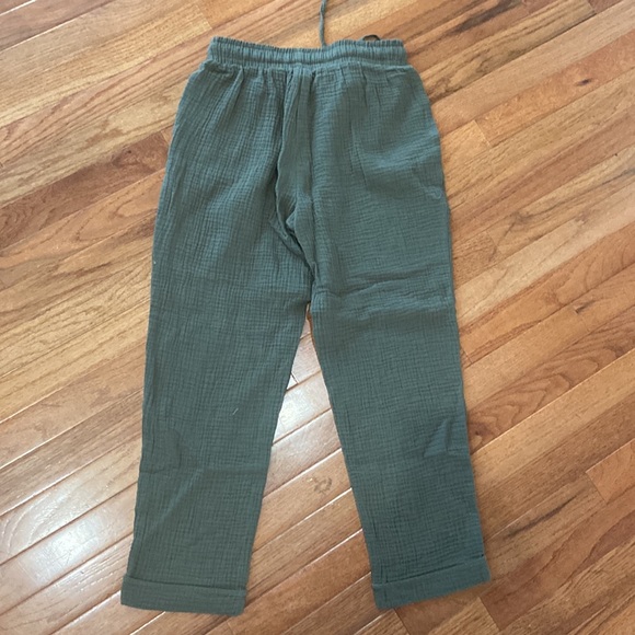 NWT Evereve Roan+Ryan Green Cedric Trouser Cotton Crop Pants - Picture 8 of 11